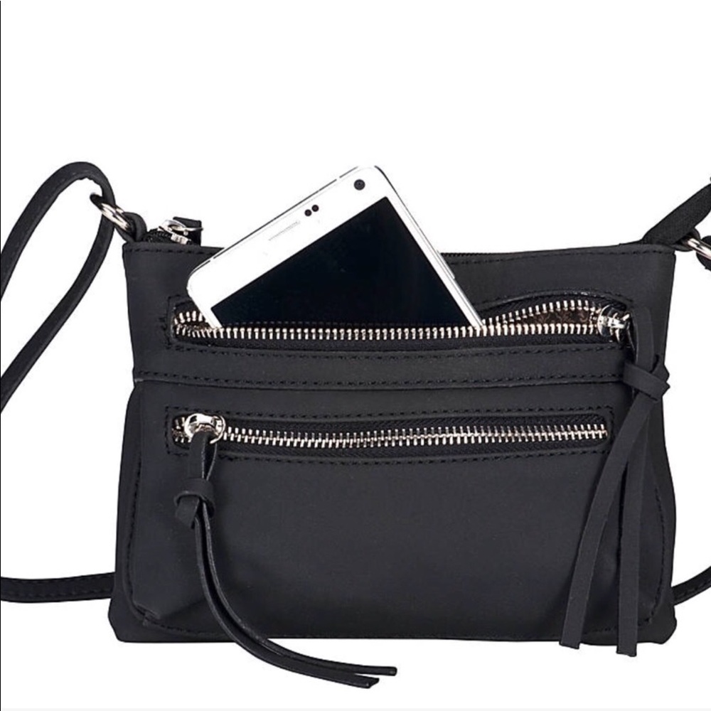 Black rustic mini crossbody mobile bag